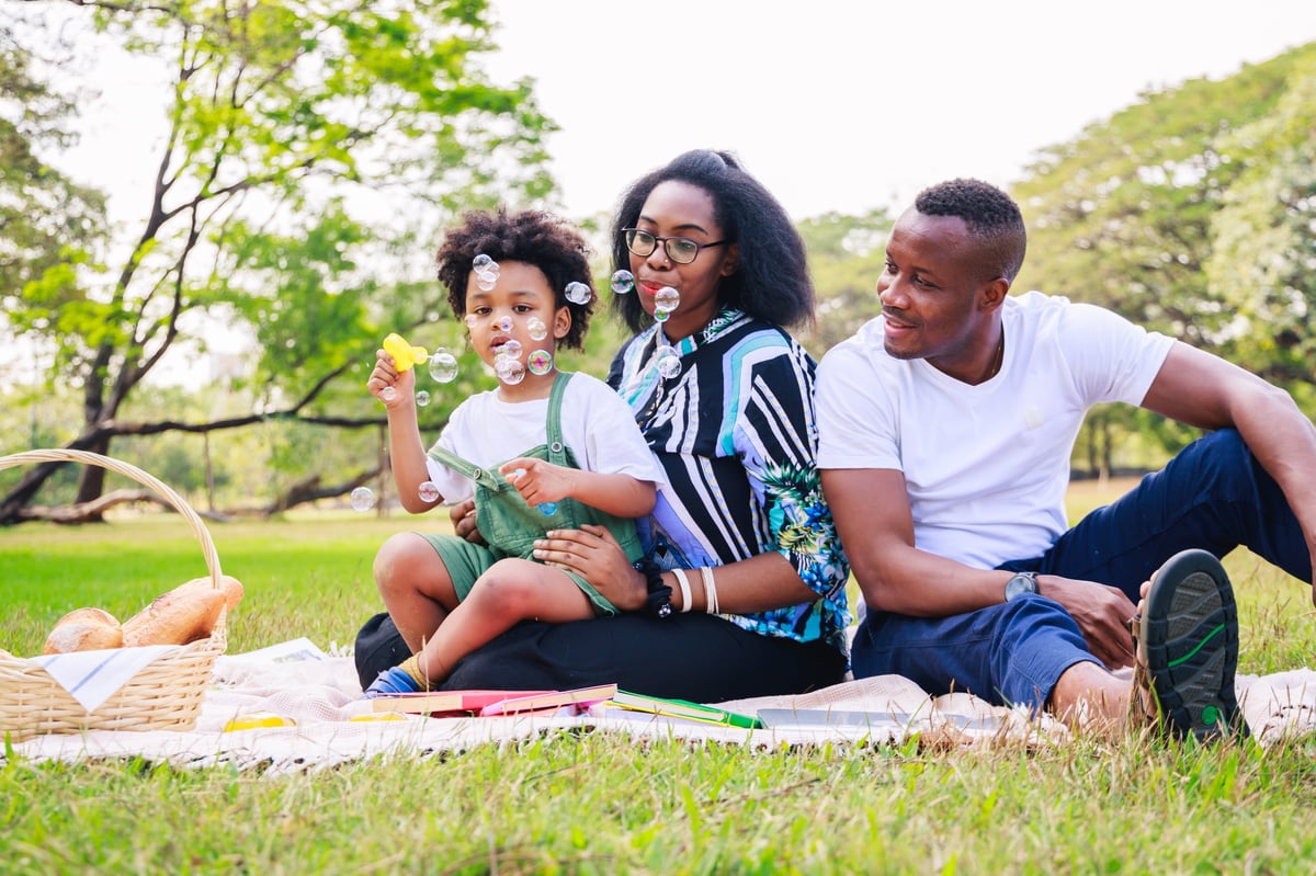 Happy family outdoors